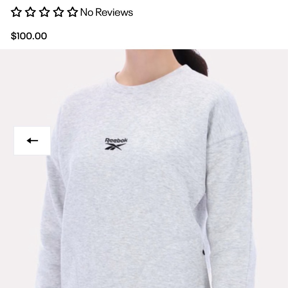 Reebok Women's Light Gray‎ Logo Sweatshirt